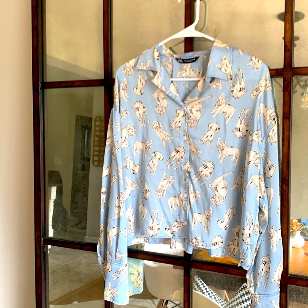 Dog print blouse from Zara